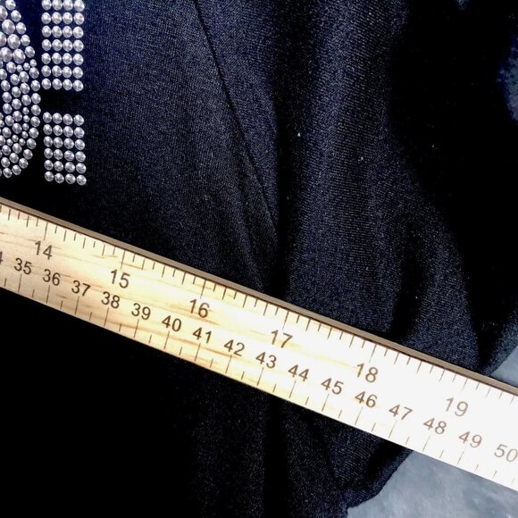 It Works Bling Women's T Shirt Black Studded Silver It Works Size L Shirt - Picture 6 of 10